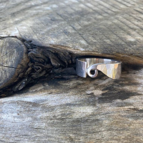 Silver koru end ring