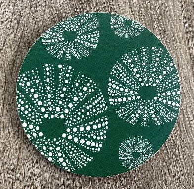 Kina in green coaster by Jo Lupin