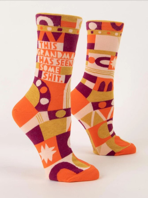 Women's socks decorated with #This grandma seen some shit".