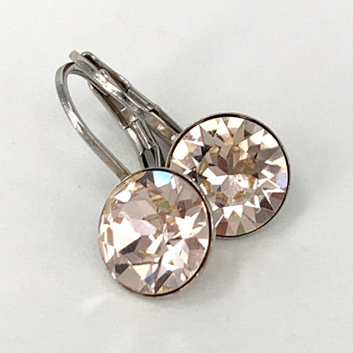 Silk coloured Swarovski crystal loop earrings, Isa Dambeck.