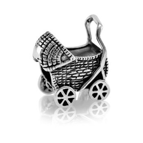 Sterling silver pram/new baby charm from Evolve New Zealand.