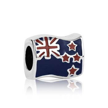NZ flag sterling silver and enamel charm from Evolve New Zealand.
