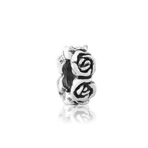 Sterling silver rose spacer from Evolve New Zealand.