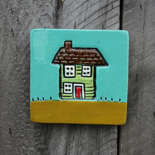 Ceramic house wall tile from The Monster Company. Made in NZ.