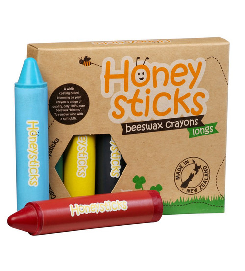 honeysticks, longs, beeswax crayons, natural, non-toxic, eco friendly, made in nz,