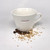 cream ceramic mug, 350ml capacity, beautiful stamp,