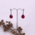 Swarovski crystal silver plated tear drop earrings, Siam rich red.