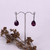 Swarovski crystal silver plated tear drop earrings, Amethyst.