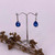 Swarovski crystal silver plated drop earrings, Royal Blue Delite.