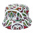 100% polyester bucket hat, Niwa design by Miriama Grace-Smith.