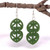 Double kowhaiwhai heart earrings in pounamu green resin