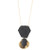 Large Black and Gold Disk Necklace
