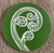 Ponga ivory on green coaster by Jo Lupin