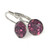 Amethyst coloured swarovski crystal loop earring, silver plate over tombac,  Isa Dambeck.