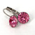 Rose coloured swarovski crystal loop earrings, silver plate over tombac, Isa Dambeck.