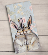 Bunny Friends, Floral: Tea Towel Bunny Friends, Floral: Tea Towel