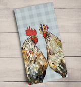 Roosters Plaid: Tea Towel Roosters Plaid: Tea Towel