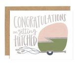"Getting Hitched" Wedding Trailer, Blank Greeting Card