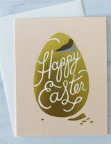 "Happy Easter," Golden Chocolate Egg, Rifle Paper Co. Blank Greeting Card "Happy Easter," Golden Chocolate Egg, Rifle Paper Co. Blank Greeting Card