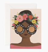 Flower Crown Birthday Girl, Rifle Paper Co. Blank Greeting Card Flower Crown Birthday Girl, Rifle Paper Co. Blank Greeting Card