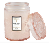 Voluspa Panjore Lychee, Embossed Glass Jar with Lid Voluspa Panjore Lychee, Embossed Glass Jar with Lid