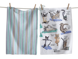 Cat Yoga Dish Towels, set/2 Cat Yoga Dish Towels, set/2