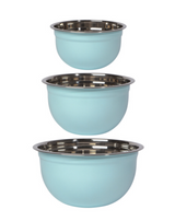 Stainless Steel Nesting Bowls, set/3--CHOOSE COLOR