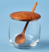 Glass Jar with Teak Lid & Spoon Glass Jar with Teak Lid & Spoon