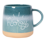 "Hooray" Glazed Mug, 12oz