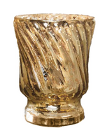 Mercury Swirled Glass Votive--CHOOSE GOLD or SILVER