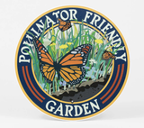 "Pollinator Friendly Garden" Butterfly, Metal Garden Sign 9" "Pollinator Friendly Garden" Butterfly, Metal Garden Sign 9"