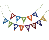 Happy Birthday Wool Felt Banner Happy Birthday Wool Felt Banner