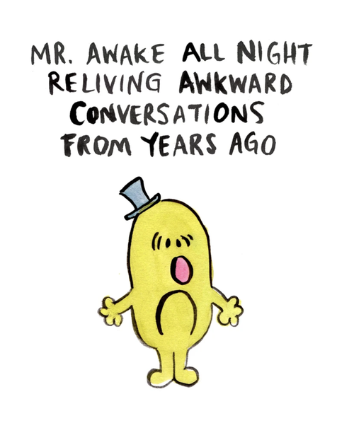 Mr Awake All Night, Blank Greeting Card