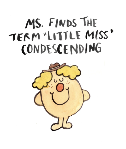 Ms Finds Term Condescending, Blank Greeting Card