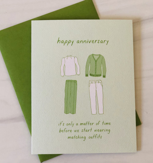 Matching Outfits Anniversary, Blank Greeting Card