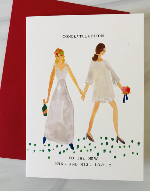 Mrs & Mrs Lovely, Blank Greeting Card