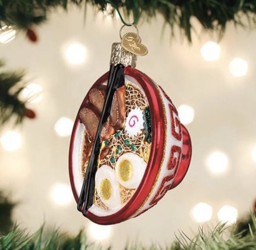 Ramen Bowl Glass Ornament