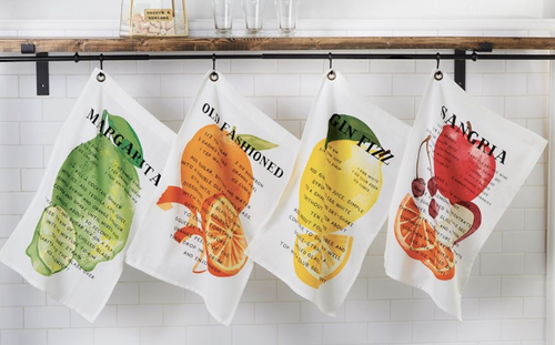 Cocktail Recipe Bar Towel with Hanging Grommet--CHOOSE RECIPE