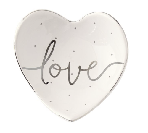 Silver Foil Heart Tidbit Dish