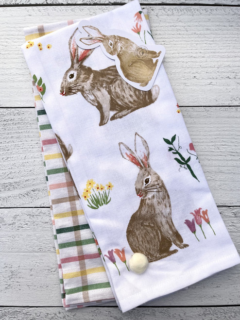 Spring Bunny, Set/2 Dishtowels