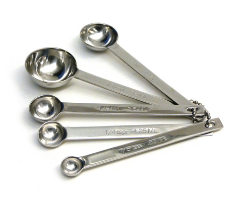 Measuring Spoons, Stainless Steel, set/5