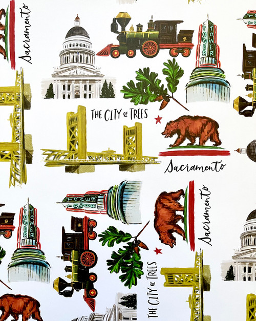 Sacramento Icons Wrapping Paper--CHOOSE SINGLE SHEET OR SET/3