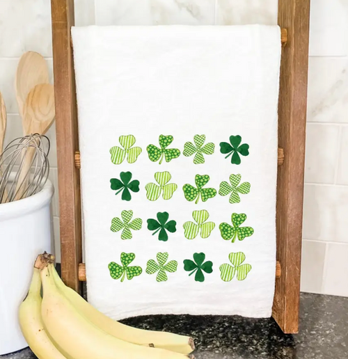 Rows of Clovers Tea Towel