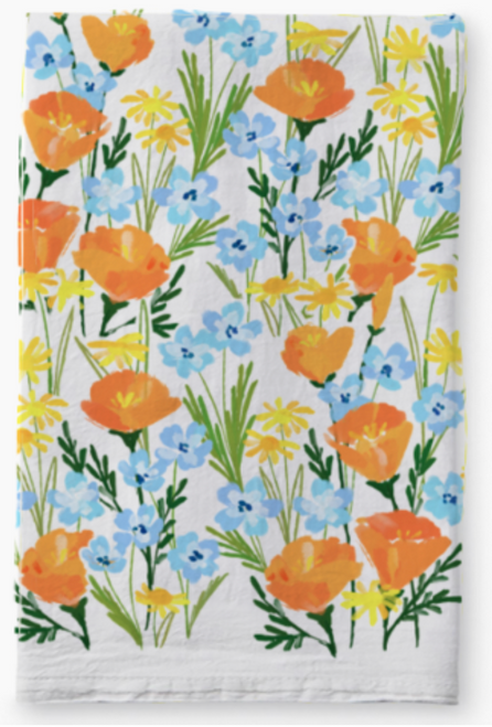 Full Bloom Wildflowers, Tea Towel