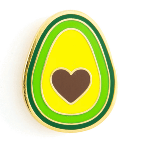 Avocado Heart Enamel Pin, 1"