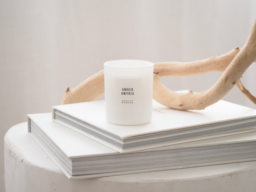 Mahina AmberAmyris, Petite Soy Wax Candle, 4oz