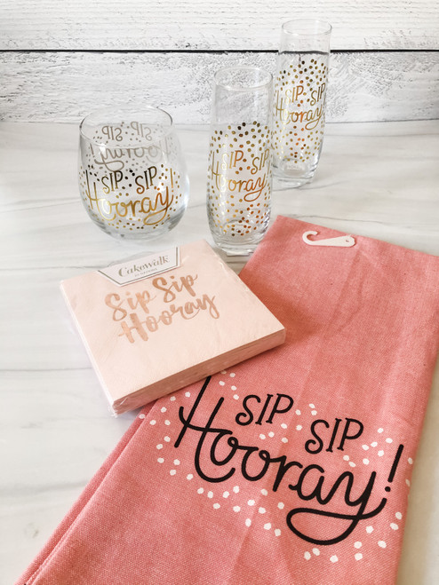 Sip Sip Hooray Cotton Chambray Tea Towel