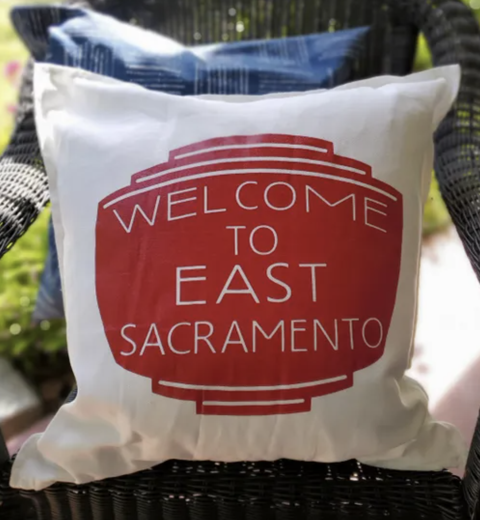 East Sac Sign Pillow