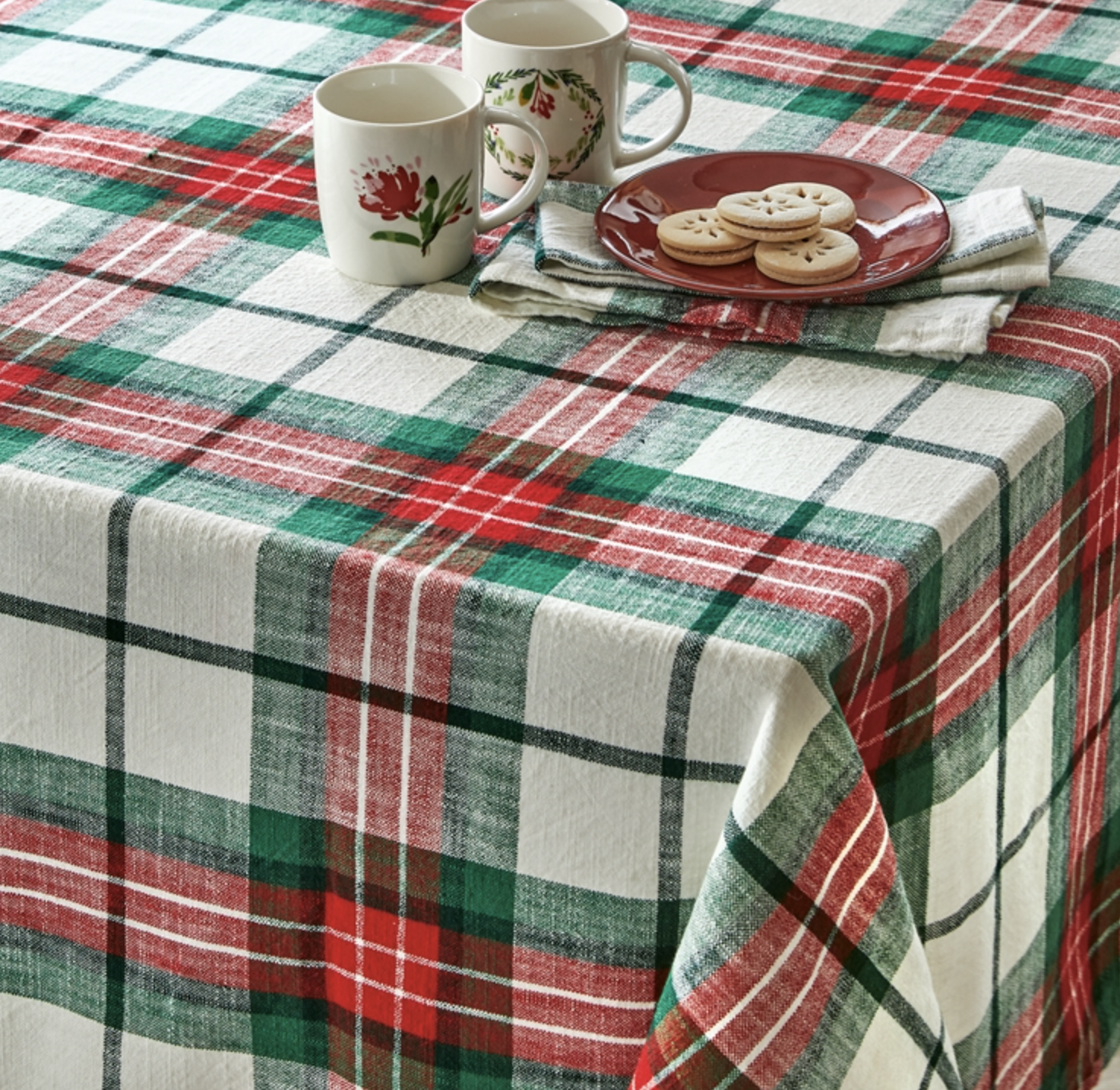 Festive Plaid Tablecloth--CHOOSE SIZE
