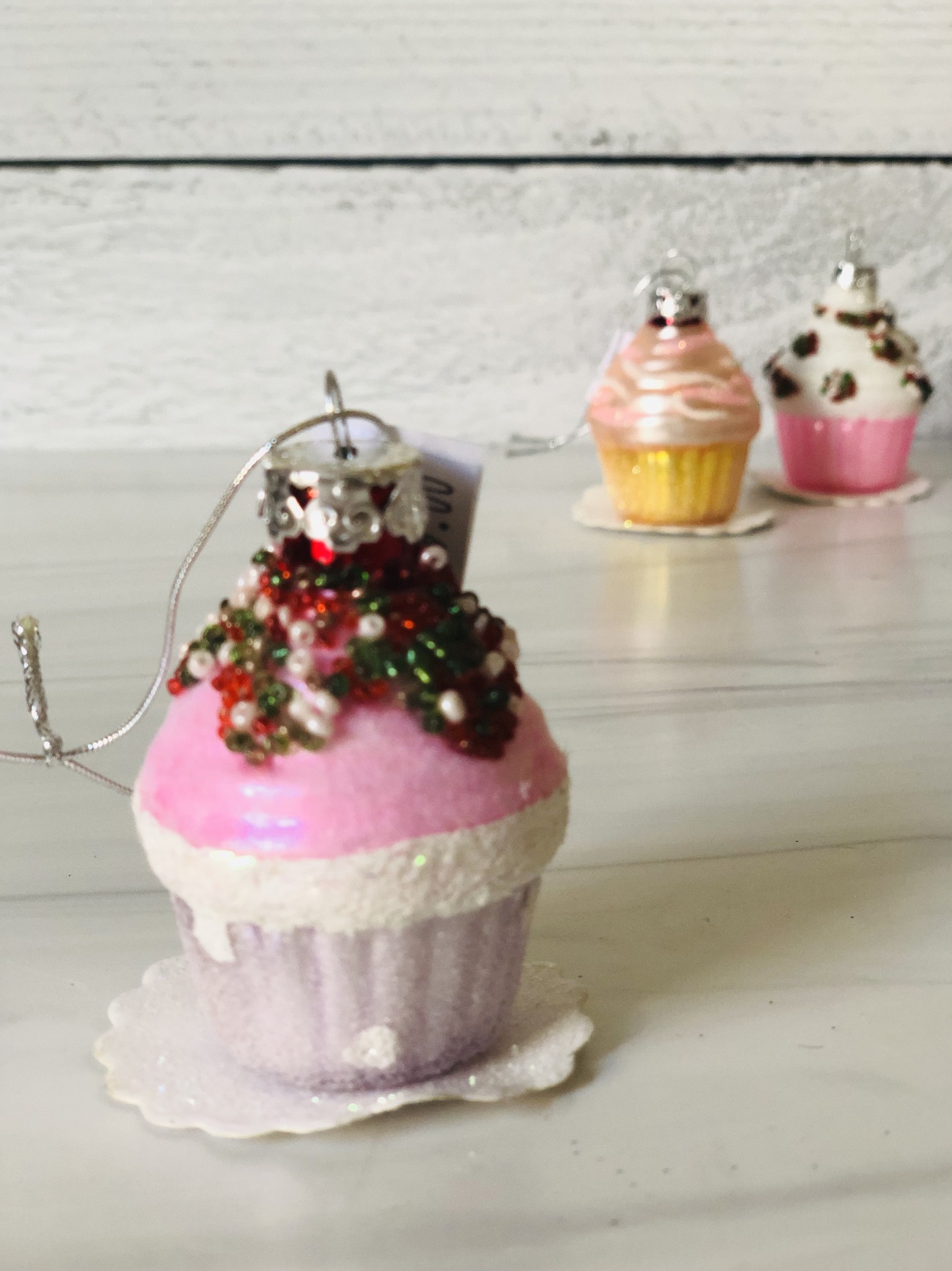 Glass Cupcake Ornament--CHOOSE DESIGN